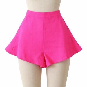 NWT SUPERDOWN Hot Pink Flare High Waist Shorts SIZE XXS